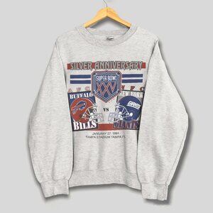 Vintage 1991 Super Bowl XXV Buffalo Bills Vs New York Giants Sweatshirt, NFL Tee